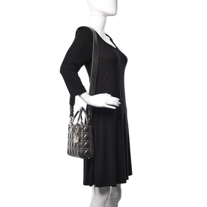 Christian Dior Metallic Grained Calfskin Cannage Small MyABCDior Gunmetal 2 of 13