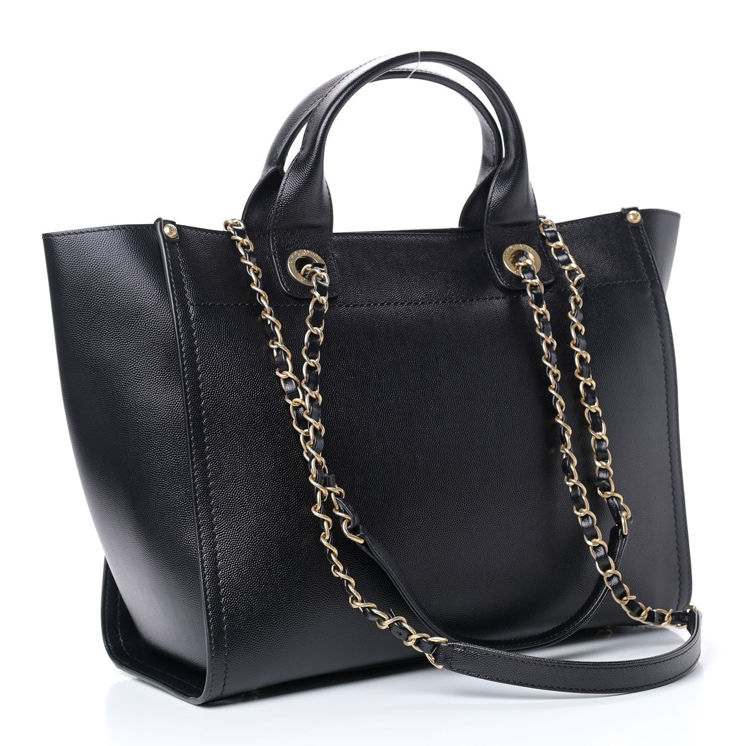 Chanel Caviar Small Studded Deauville Tote Black 3 of 9