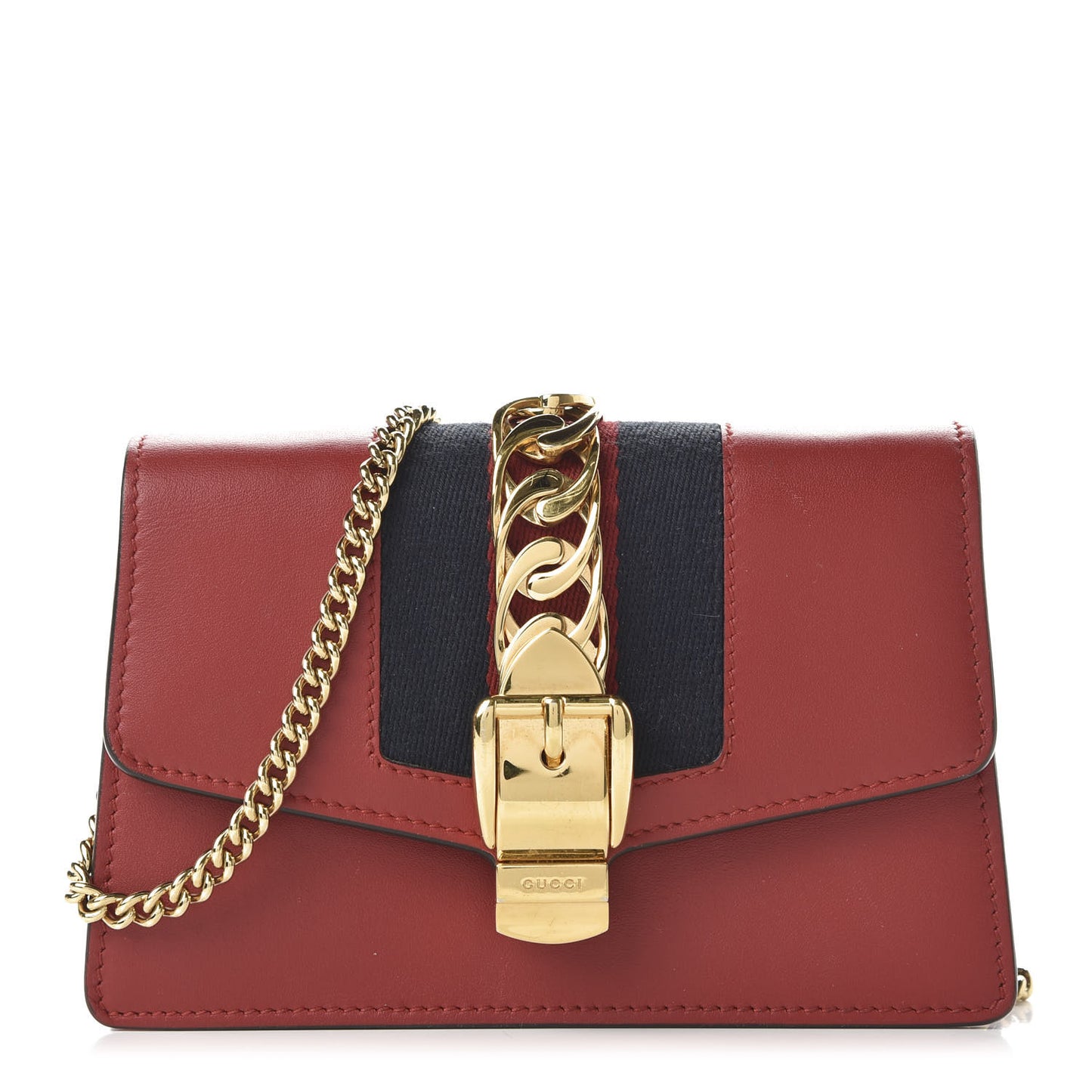 Calfskin Super Mini Sylvie Chain Shoulder Bag Hibiscus Red