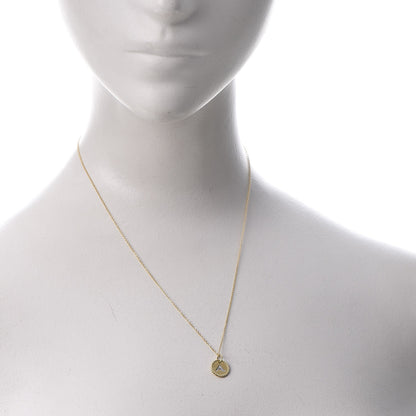 David Yurman 18K Yellow Gold Diamond Initial A Charm Necklace 2 of 7