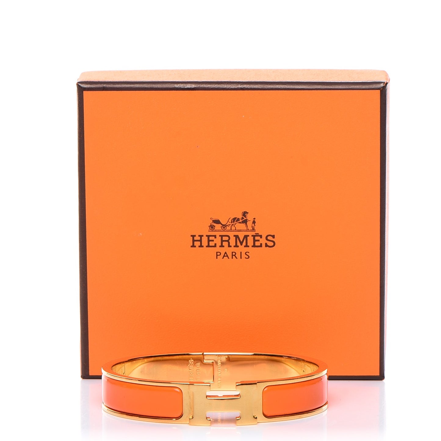 Enamel Narrow Clic Clac H Bracelet GM Orange