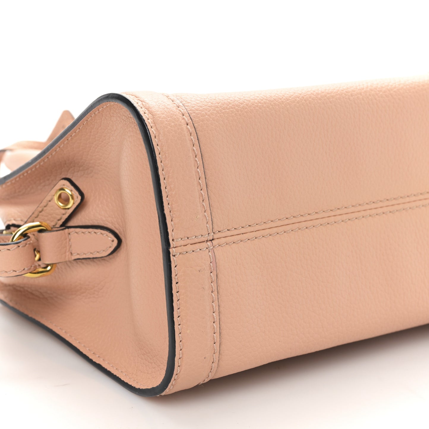 Pebbled Calfskin Mini Skull Padlock Zip Around Tote Boudoir