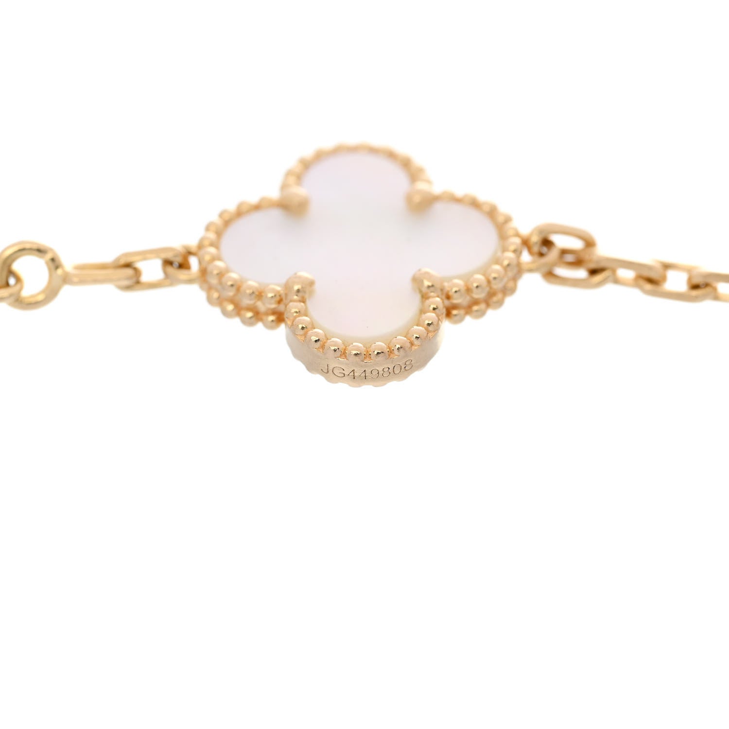 Van Cleef & Arpels 18K Yellow Gold Mother of Pearl 5 Motifs Vintage Alhambra Bracelet 5 of 6