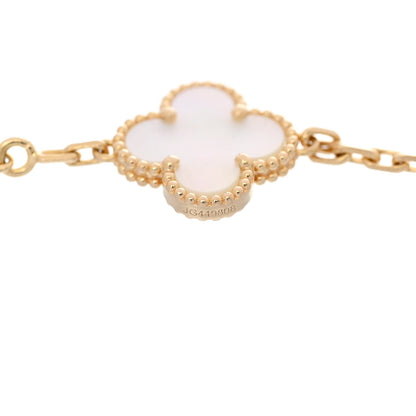 Van Cleef & Arpels 18K Yellow Gold Mother of Pearl 5 Motifs Vintage Alhambra Bracelet 5 of 6