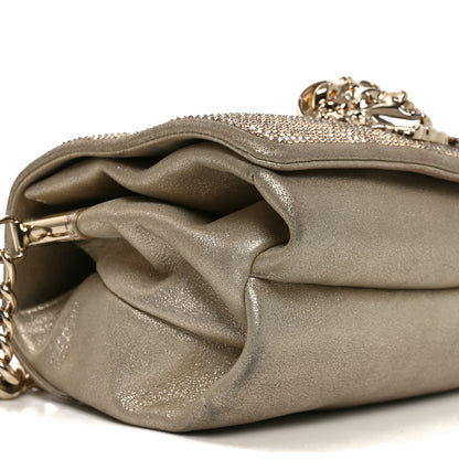 Versace Suede Crystal Medusa Sultan Evening Bag Gold 9 of 10