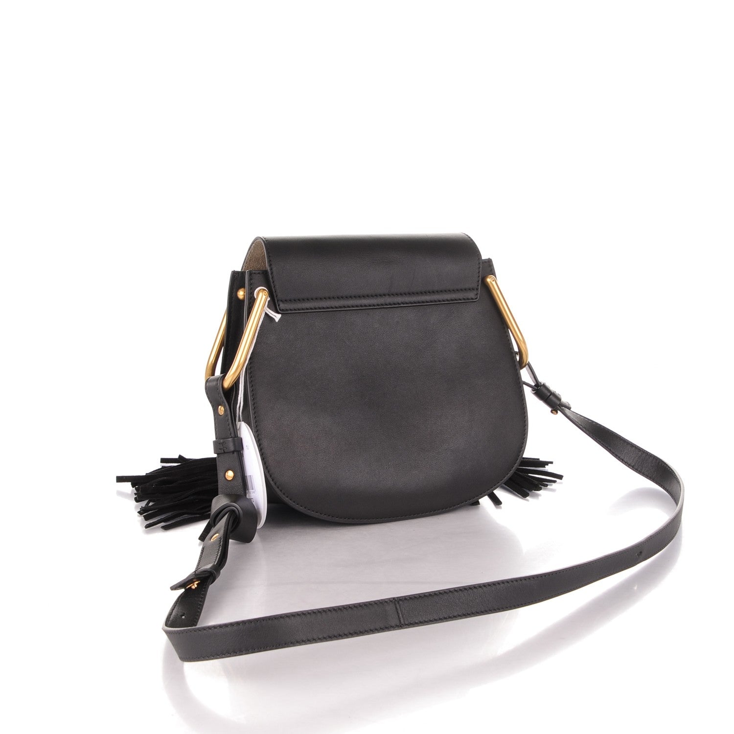 Chloe Calfskin Small Hudson Fringe Shoulder Bag Black 3 of 6