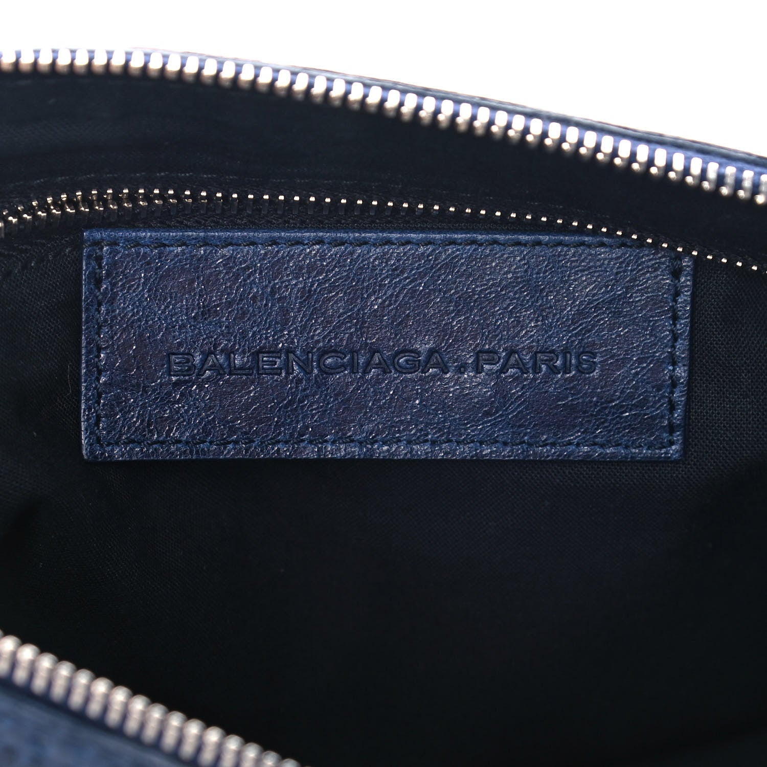 Balenciaga Agneau Giant Brogues Hardware Flat Handle Clutch Marine 6 of 11