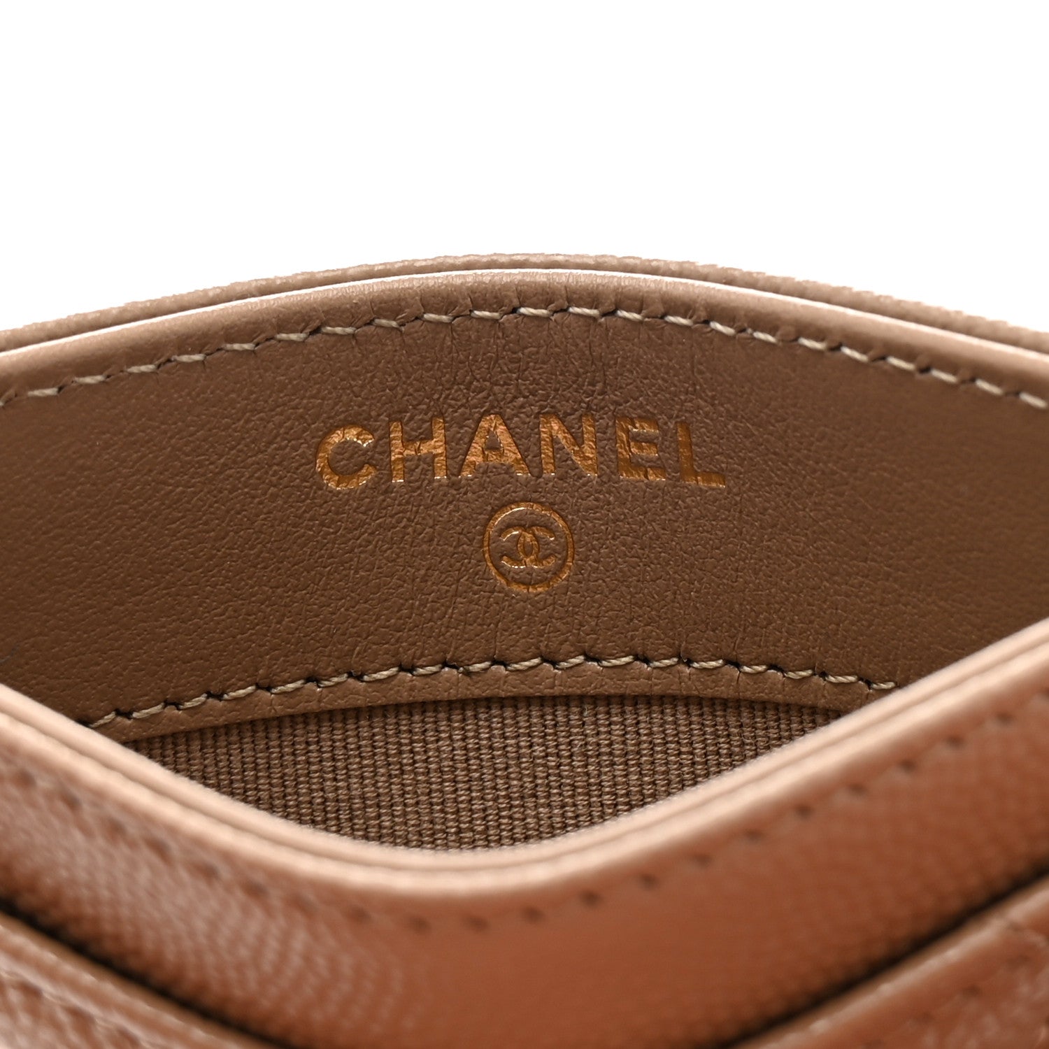 Chanel Caviar Quilted Card Holder Dark Beige 6 of 8