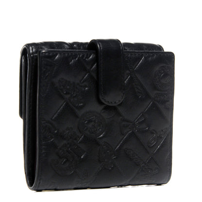 Chanel Calfskin Lucky Symbols Compact French Wallet Black 3 of 8