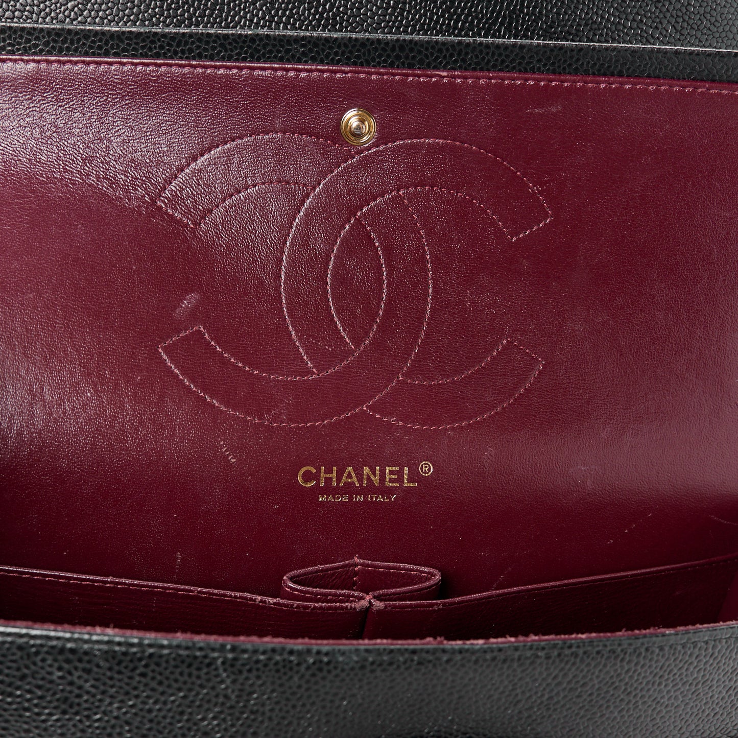 Caviar Quilted Jumbo Double Flap Black