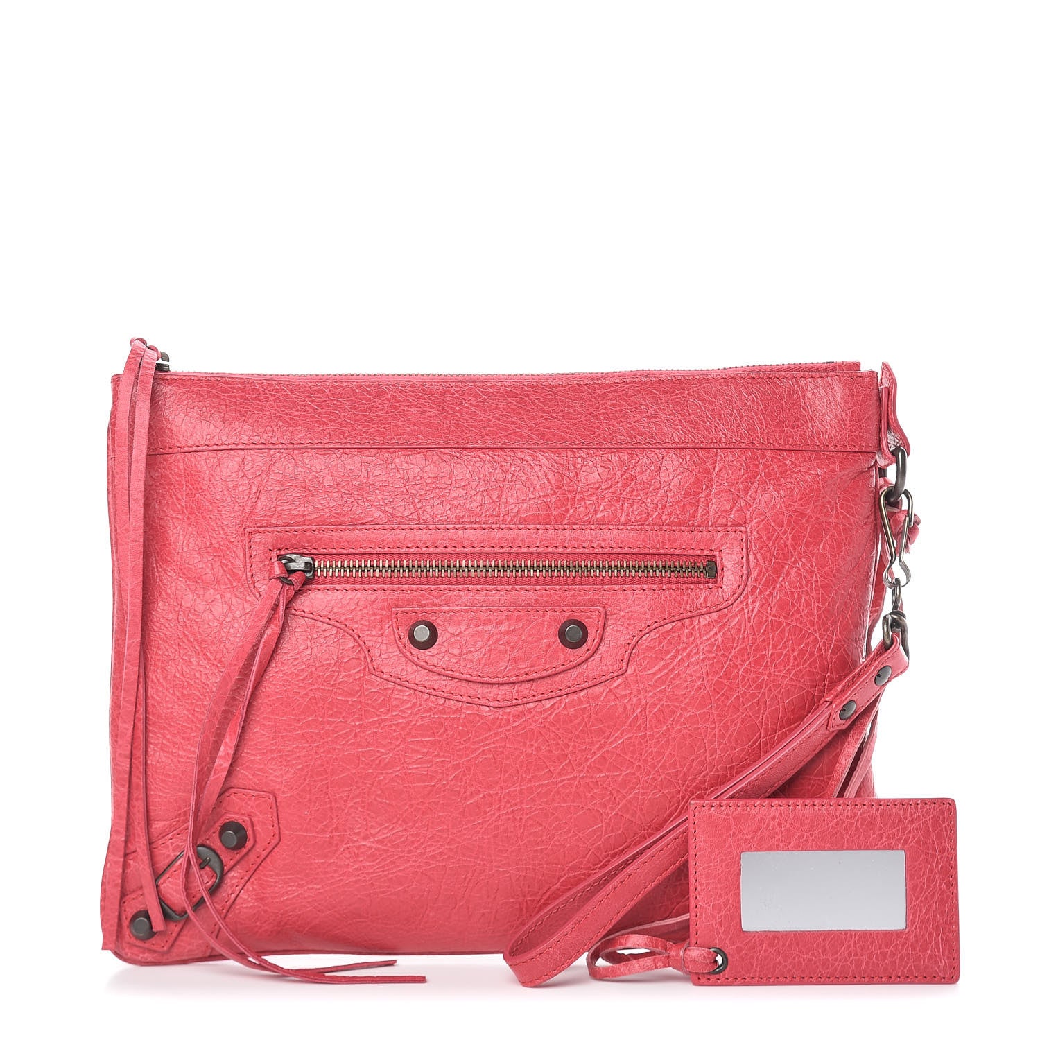 Balenciaga Agneau Classic Hardware Flat Handle Clutch Rose Thulian 1 of 9