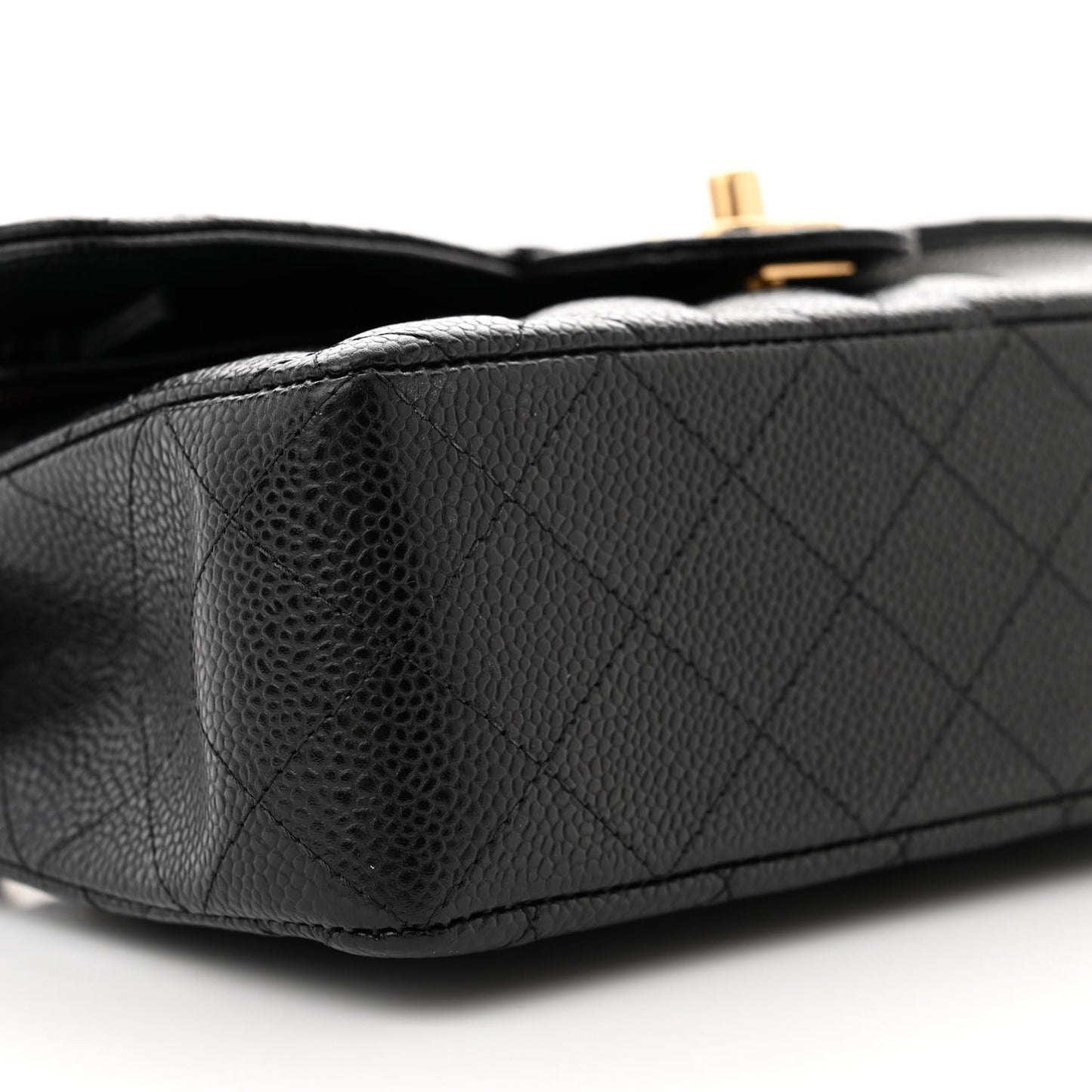Caviar Quilted Small Double Flap Black