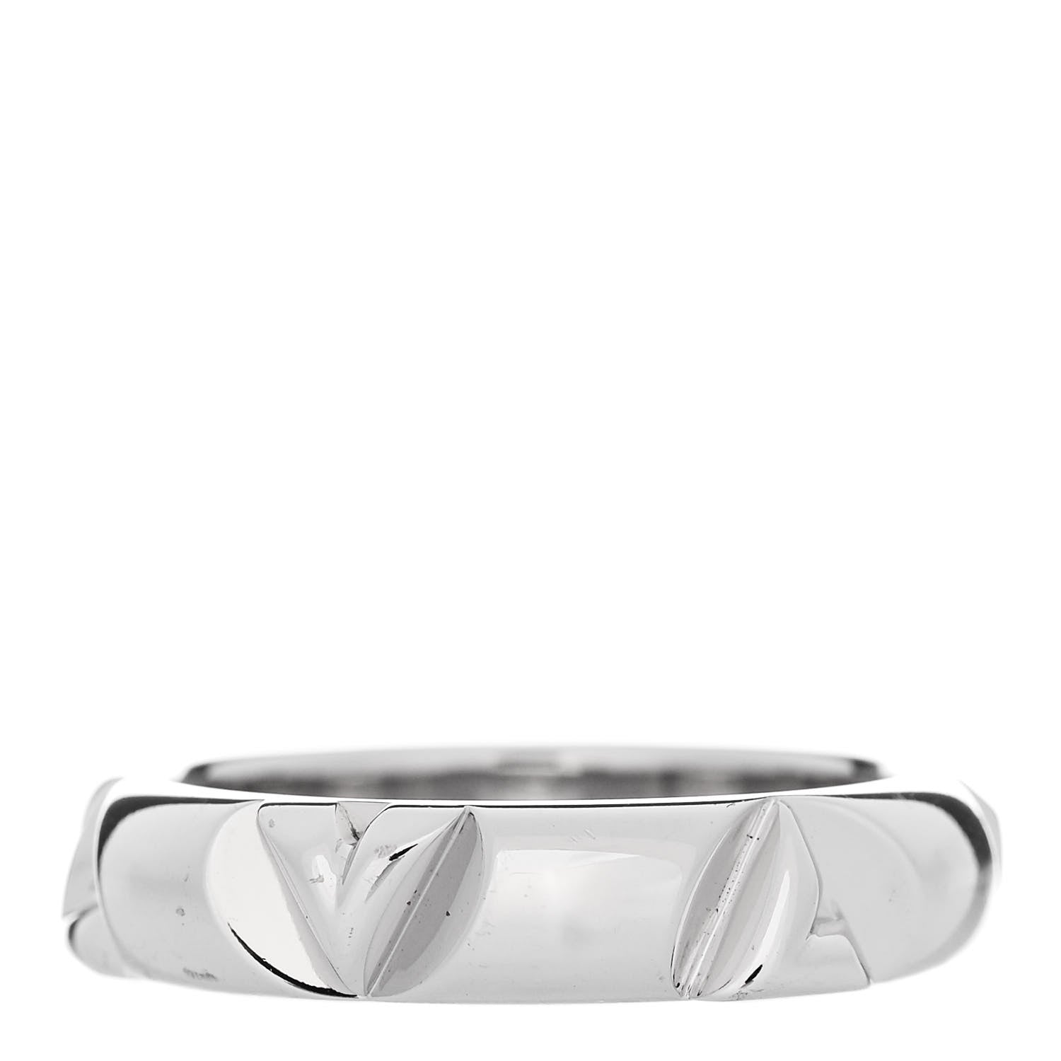 Louis Vuitton 18K White Gold LV Volt Multi Ring 57 8 3 of 4