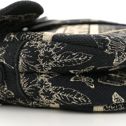 Christian Dior Canvas Embroidered Butterfly Print Saddle Bag Black 9 of 12