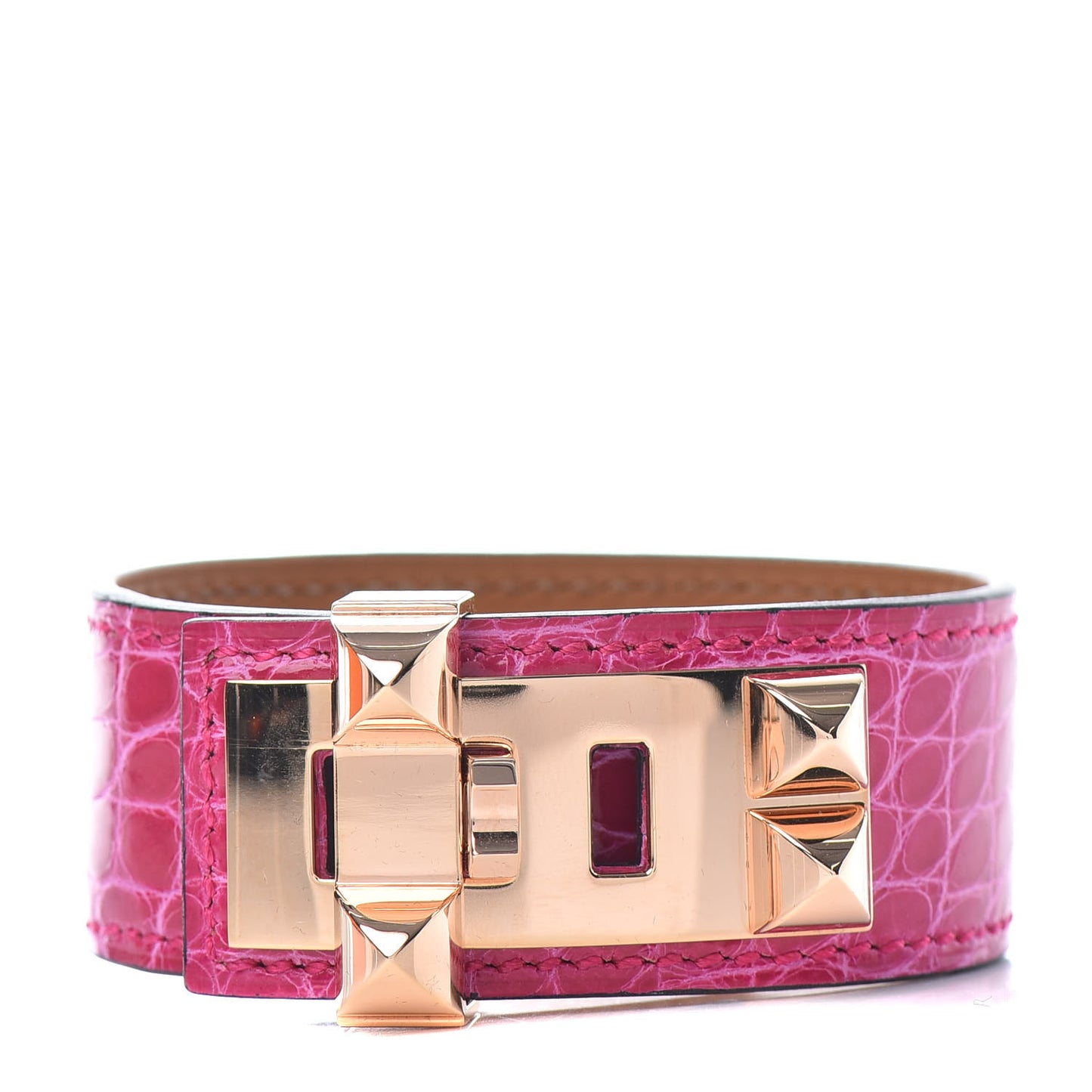 Shiny Alligator Collier de Chien CDC 24 Bracelet T2 Rose Pourpre