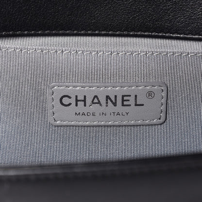 Chanel Calfskin Chevron Quilted Medium Boy Flap Black 6 of 8