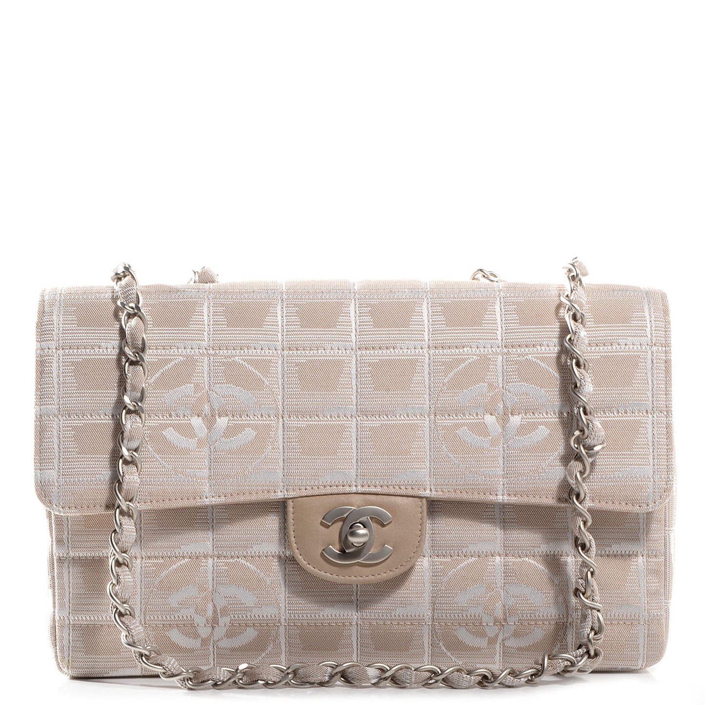 Nylon Travel Medium Flap Light Beige