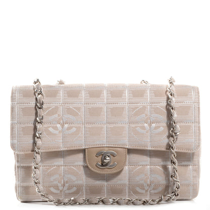 Chanel Nylon Travel Medium Flap Light Beige 1 of 8