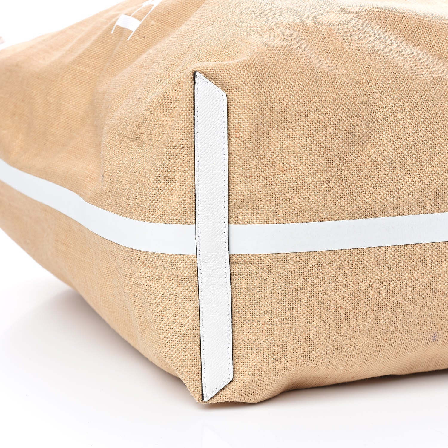 Burberry Raffia Logo Print The Giant Reversible Tote Bag Chalk White 6 of 10