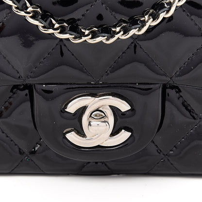 Chanel Patent Calfskin Quilted Extra Mini Rectangular Flap Black 10 of 10