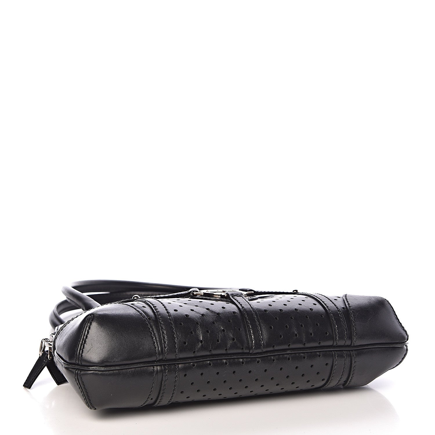 Gucci Perforated Calfskin Reins Tote Black 4 of 12