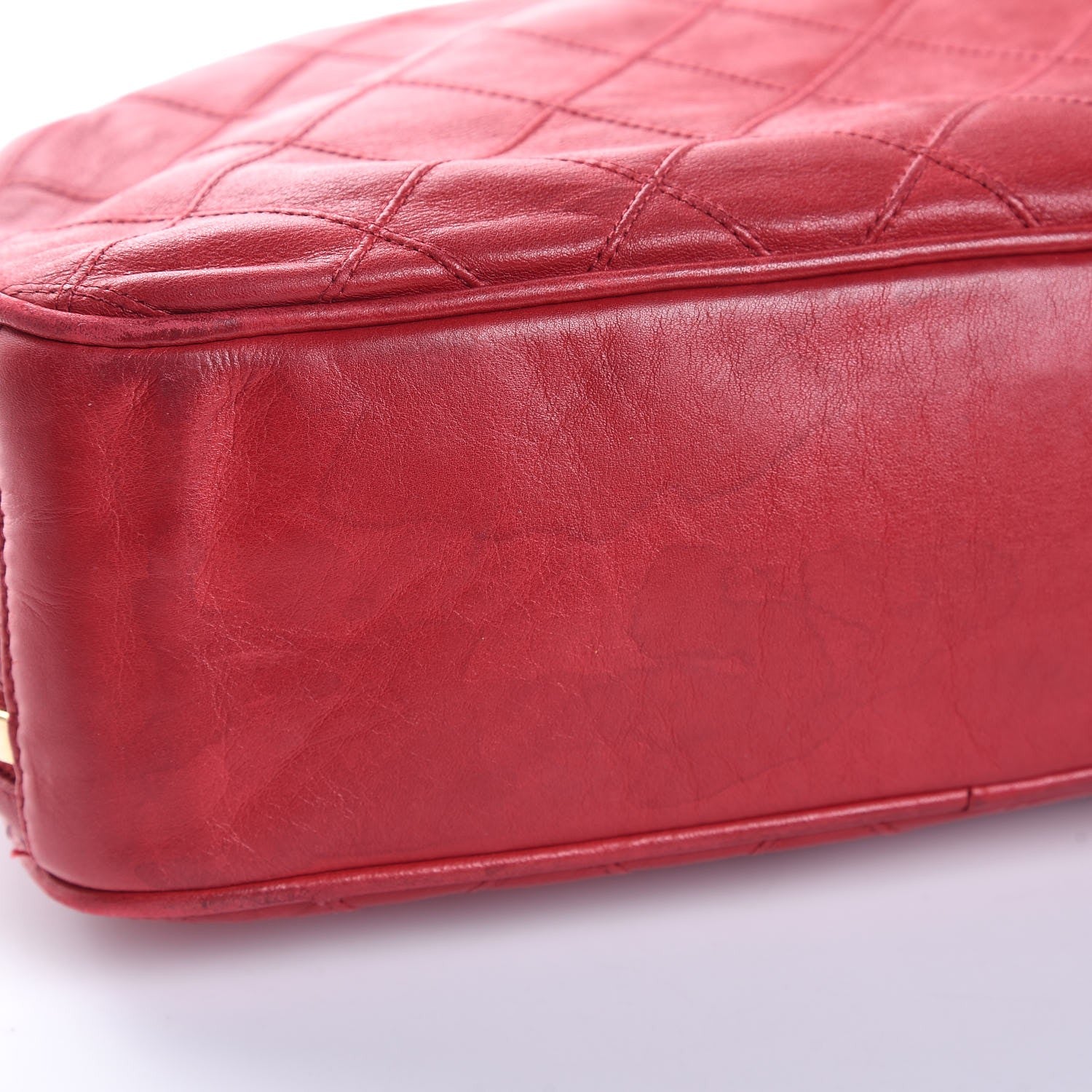 Chanel Lambskin Diamond Stitch Cosmetic Case Red 15 of 17