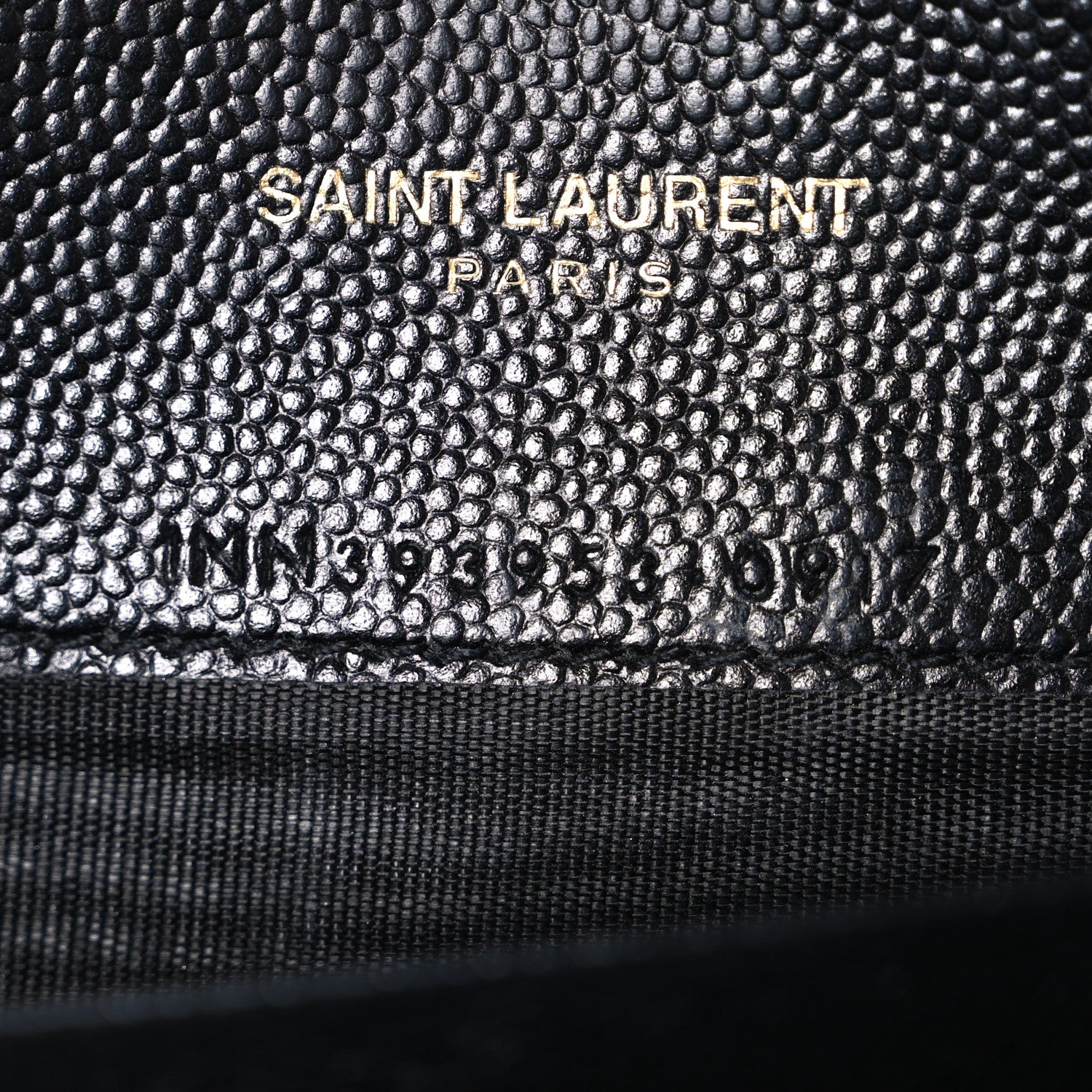 Saint Laurent Grain De Poudre Matelasse Chevron Monogram Envelope Chain Wallet Black 7 of 11