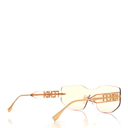 Fendi Metal Fendigraphy Shield Sunglasses FE 40066/U Pink Gold 4 of 7