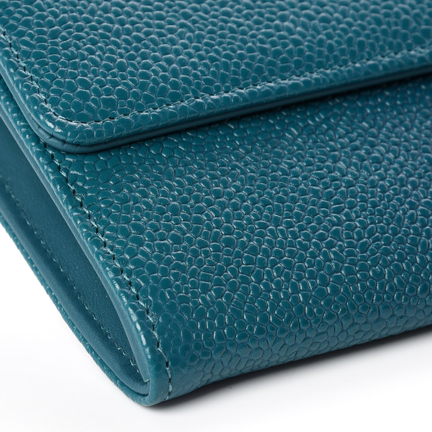 Chanel Caviar Timeless CC Large Gusset Flap Wallet Blue 5 of 10