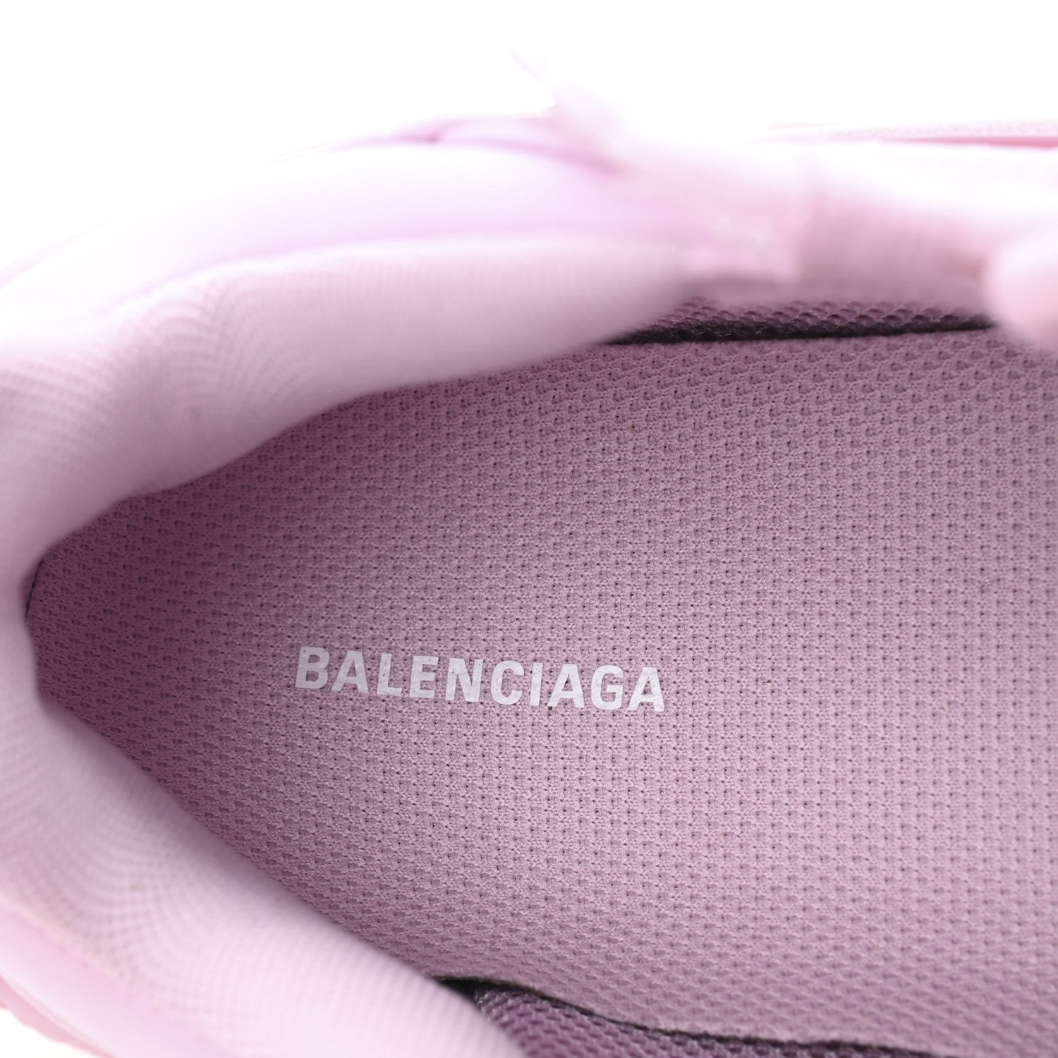 Balenciaga Technical Fabric Mesh Allover Logo Womens Triple S Sneakers 37 Pink White 7 of 9