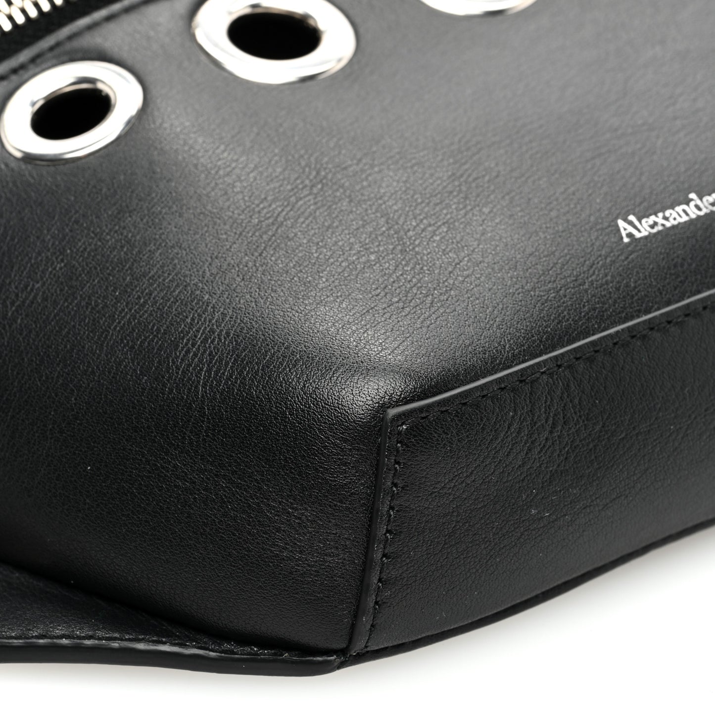 Calfskin Biker Embellished Belt Bag Black