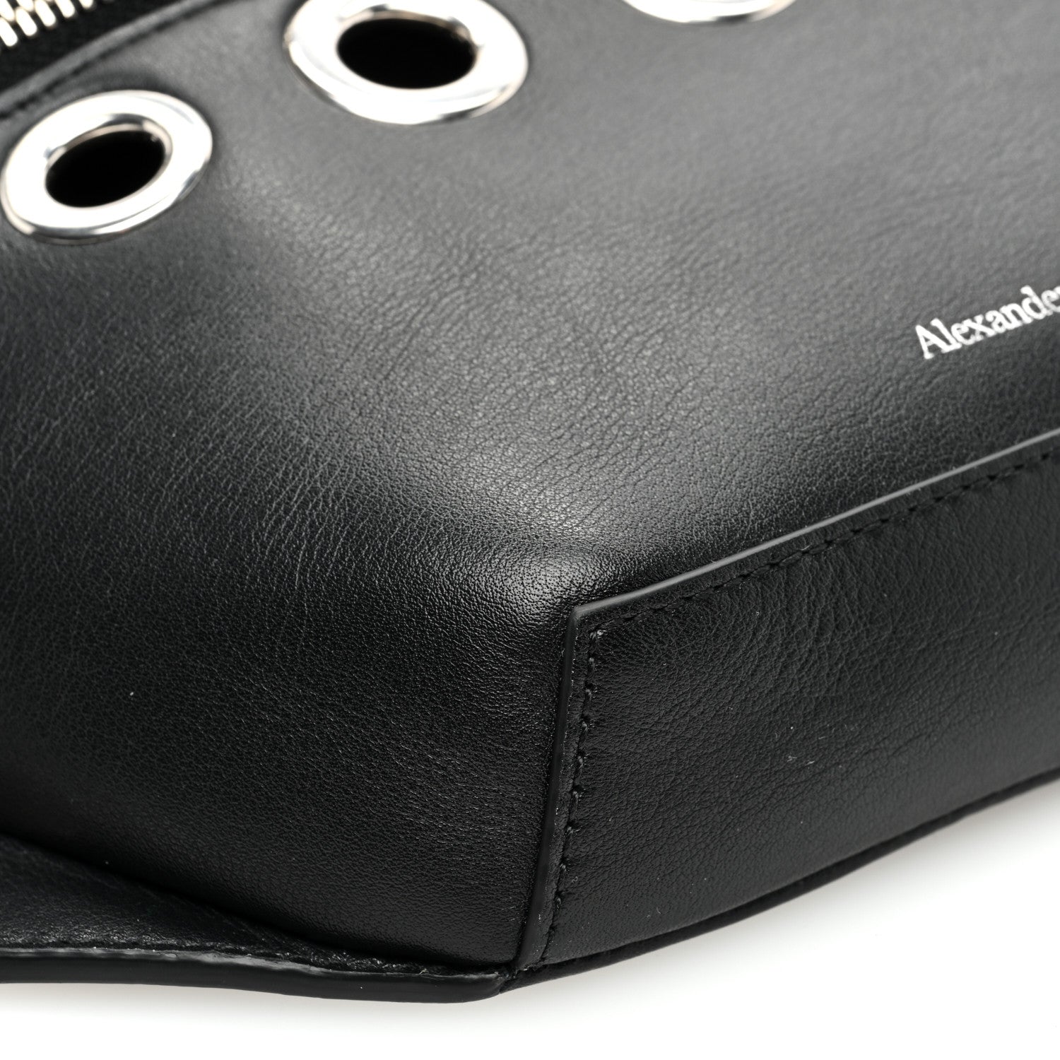 Alexander McQueen Calfskin Biker Embellished Belt Bag Black 8 of 9