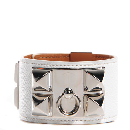 Hermes Epsom Collier de Chien CDC Bracelet S White 1 of 8