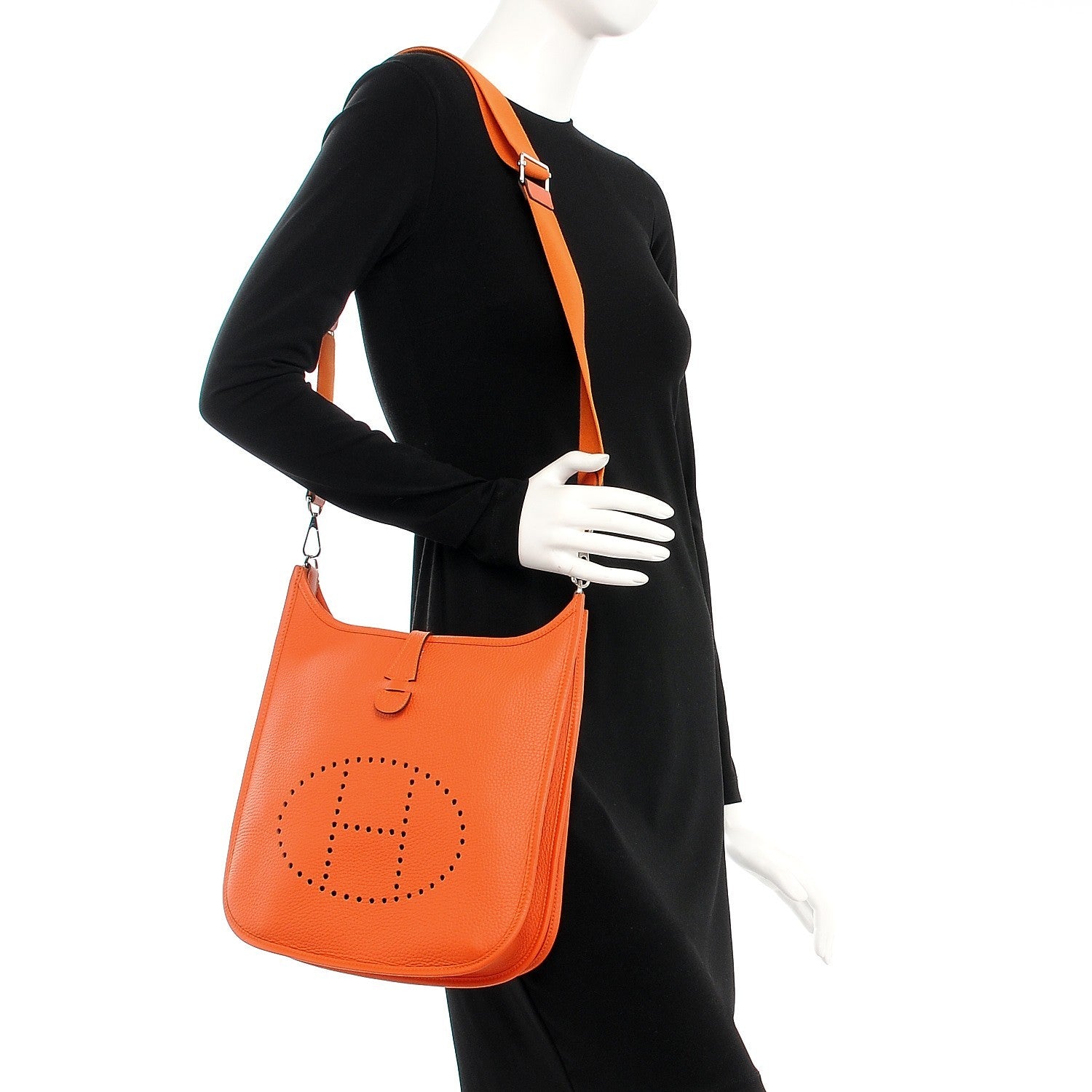 Hermes Taurillon Clemence Evelyne III PM Feu 2 of 8