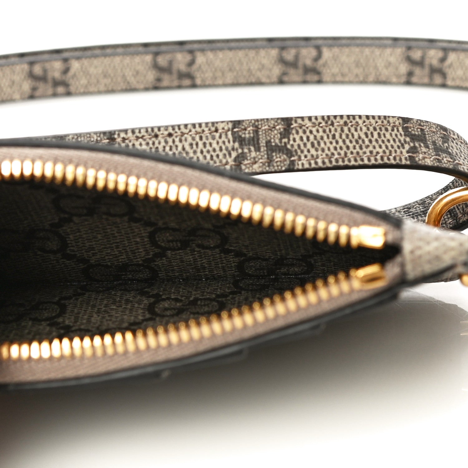 Gucci X BALENCIAGA GG Supreme Monogram Logo Card Case With Strap Beige Ebony 4 of 9