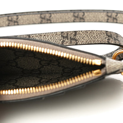 Gucci X BALENCIAGA GG Supreme Monogram Logo Card Case With Strap Beige Ebony 4 of 9