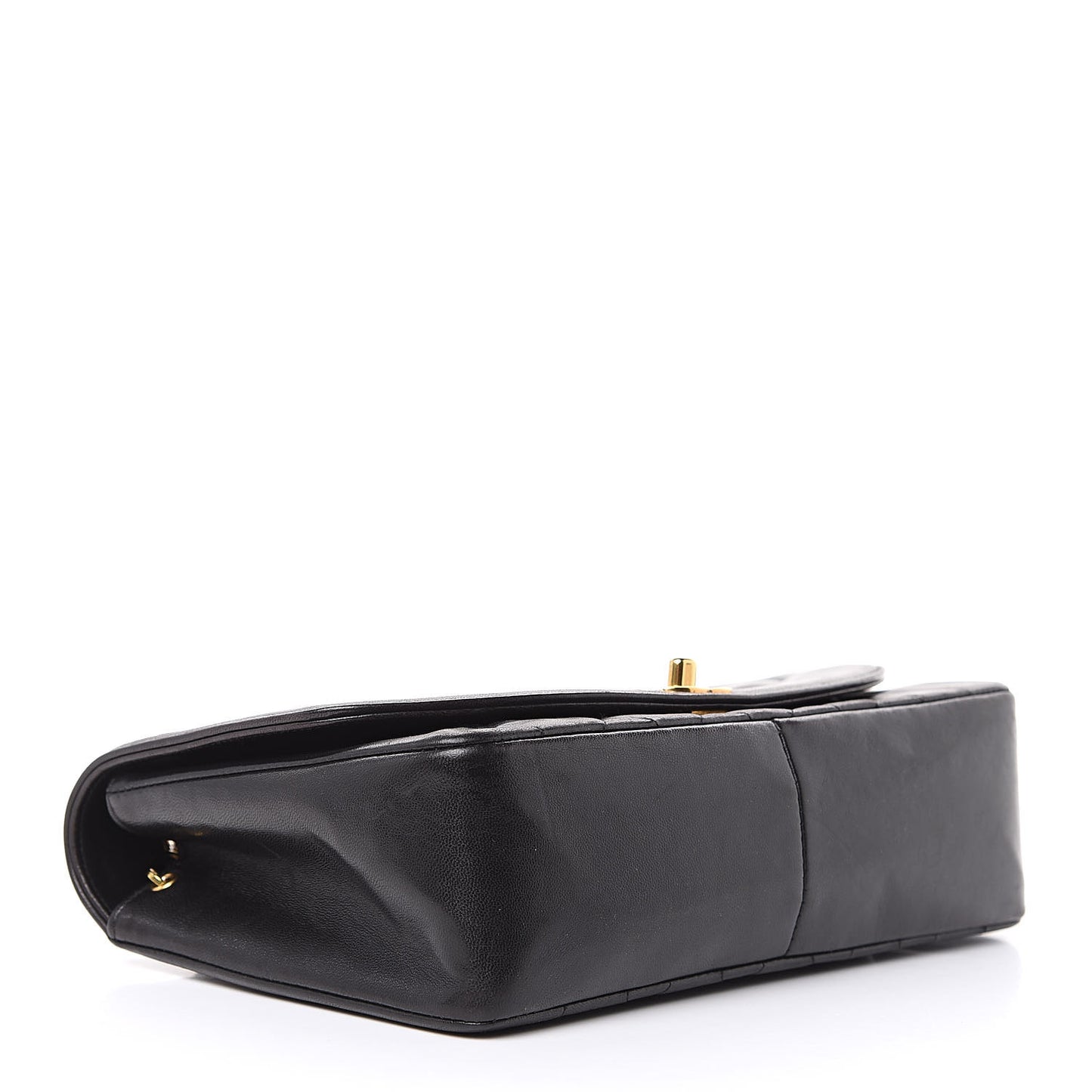 Lambskin Quilted Medium Single Flap Black