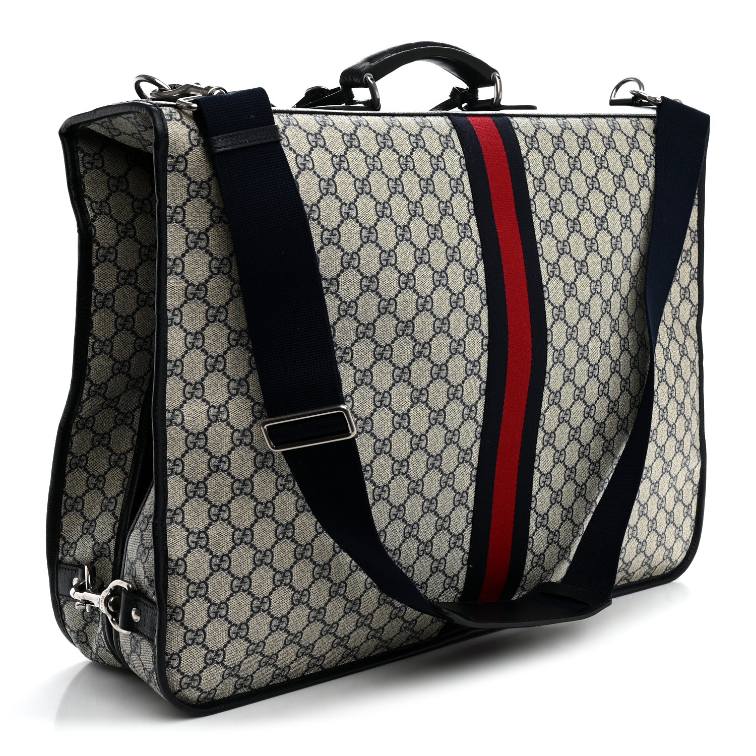 Gucci GG Supreme Monogram Web Savoy Garment Bag Beige Blue 2 of 10
