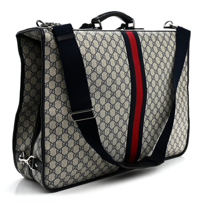 Gucci GG Supreme Monogram Web Savoy Garment Bag Beige Blue 2 of 10