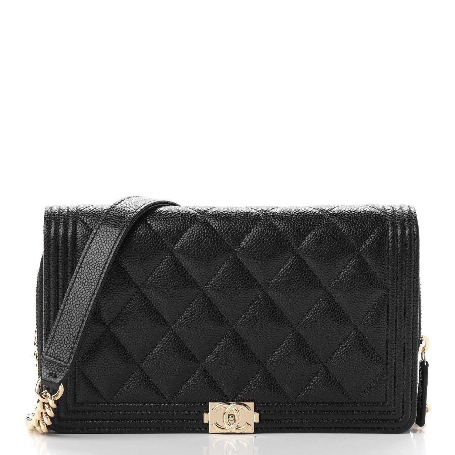 Chanel Caviar Quilted Boy Phone Holder Wallet On Chain Black 3 of 10