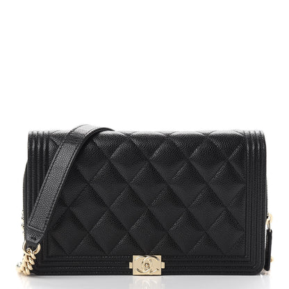 Chanel Caviar Quilted Boy Phone Holder Wallet On Chain Black 3 of 10