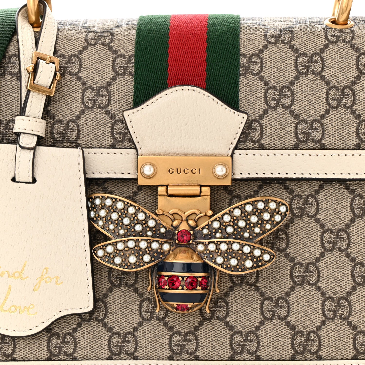 Gucci GG Supreme Monogram Small Queen Margaret Top Handle Bag White 8 of 11