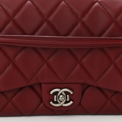 Chanel Lambskin Quilted Chanel 3 Accordion Flap Bag Red 8 of 10