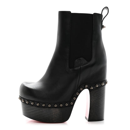 Christian Louboutin Calfskin Studded Joan 130 Booties 36.5 Black 1 of 8