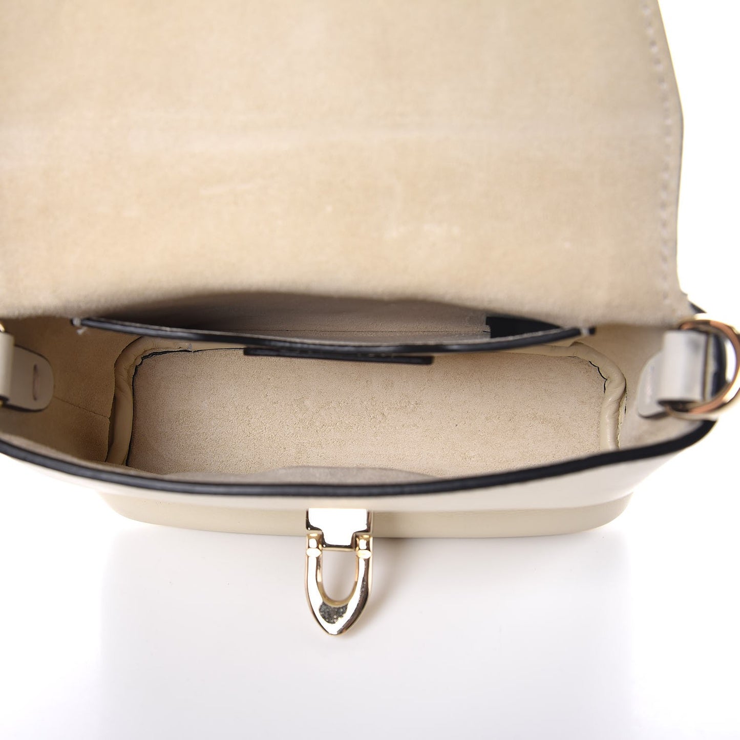 Calfskin Small Rockstud Demilune Crossbody Bag White
