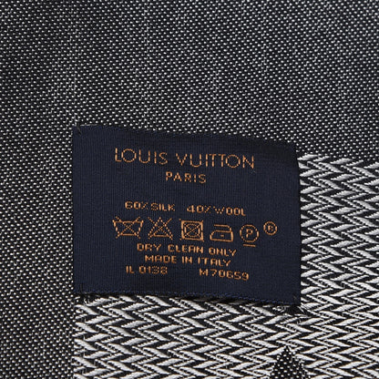 Louis Vuitton Silk Wool Beyond Monogram Shawl Silver 5 of 5