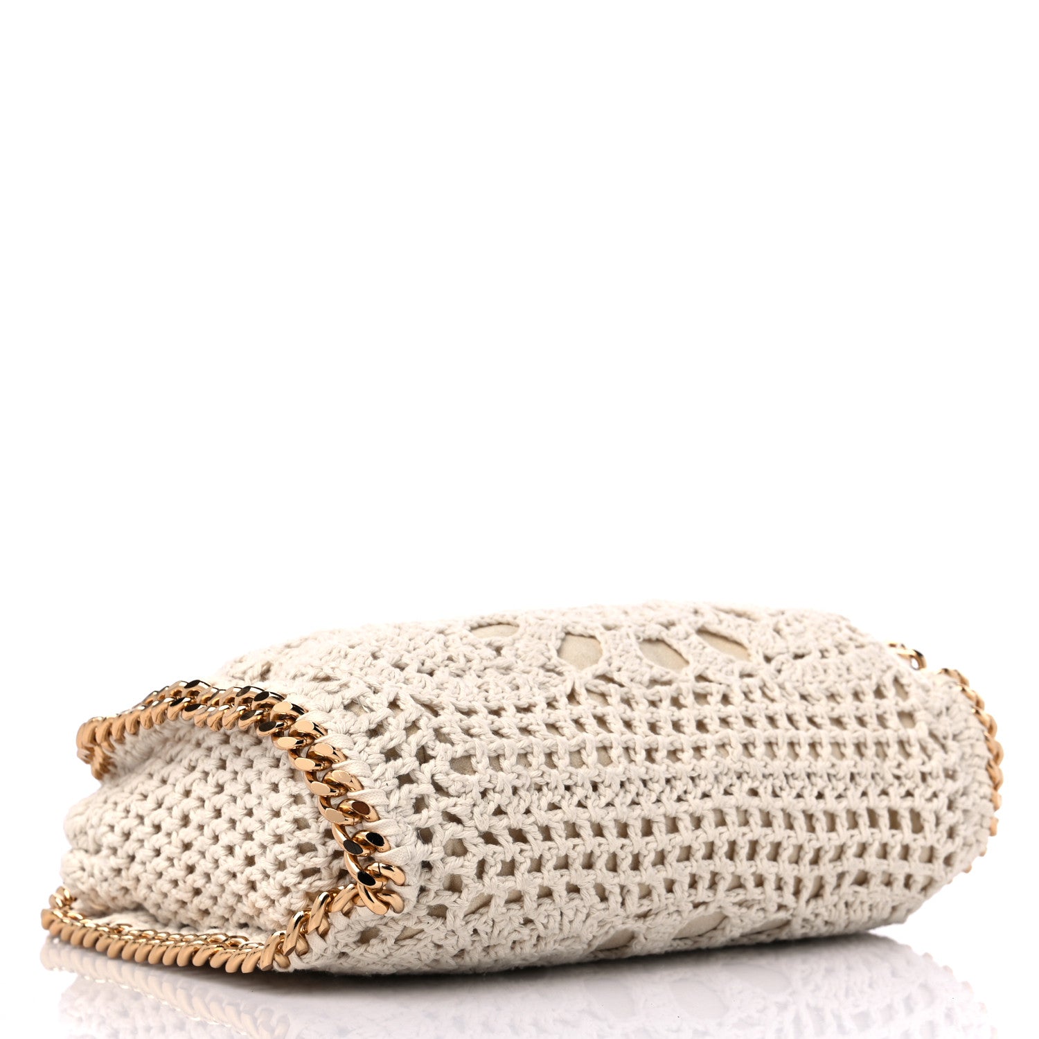 Stella McCartney Cotton Crochet Falabella Ajouree Tote Bag White