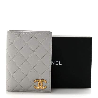 Chanel Caviar Quilted CC Passport Holder Grey 9 of 9