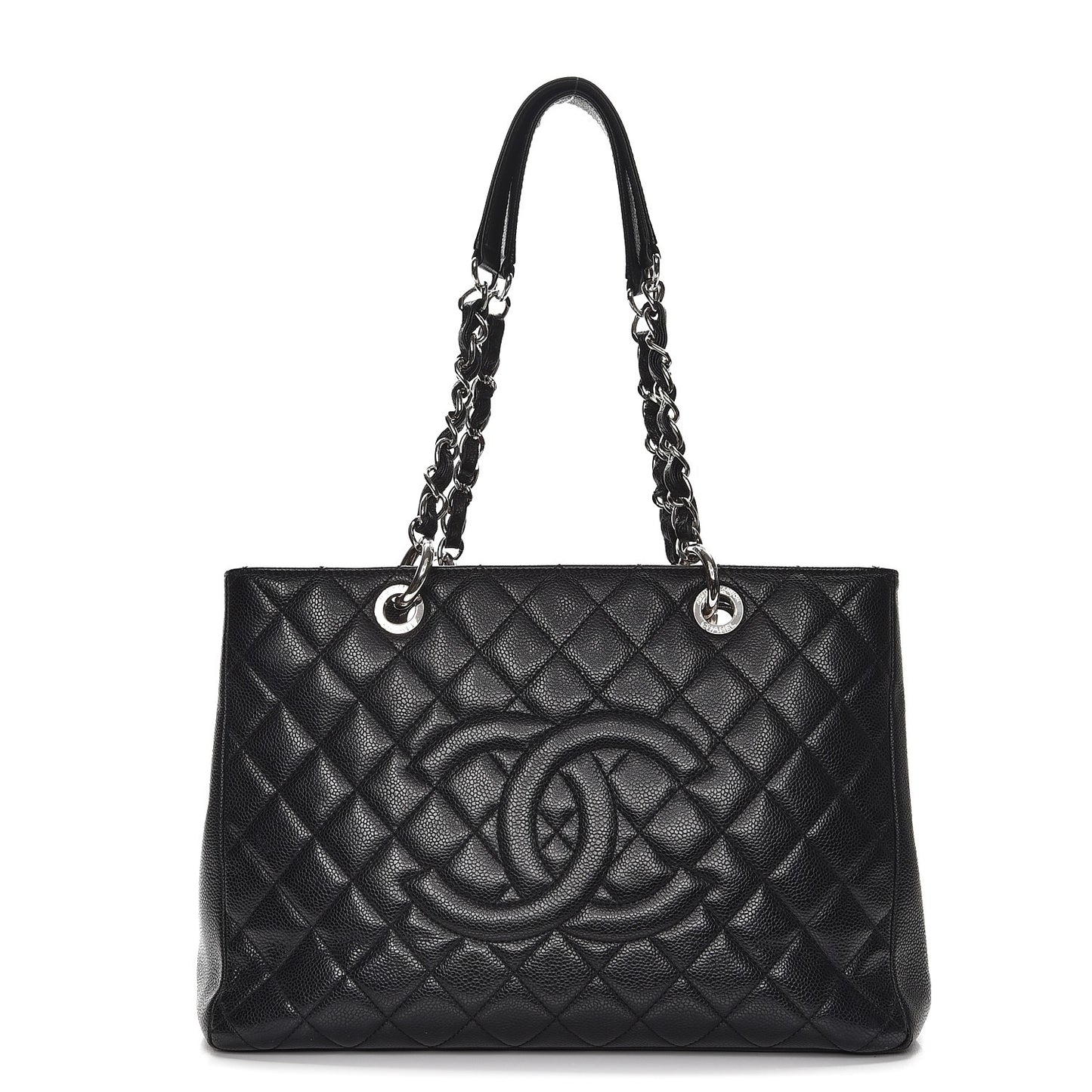 Caviar Quilted Grand Shopping Tote GST Black