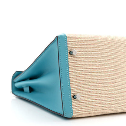 Hermes Toile Swift Kelly Sellier 28 Bleu Du Nord 9 of 12